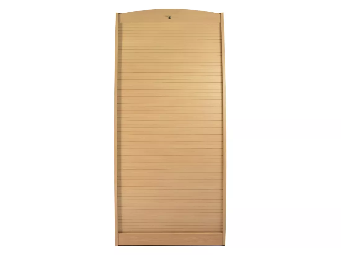 Armoire Informatique Galbée 6 Niches Serrure L 80.5 H 171.5 P 59.3 cm - Coloris: Hêtre