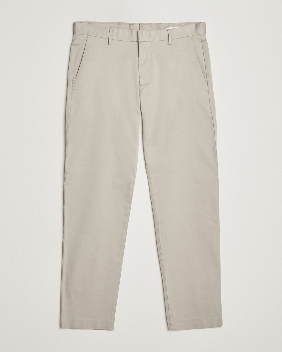 NN07 Theo Regular Fit Stretch Chinos Light Grey