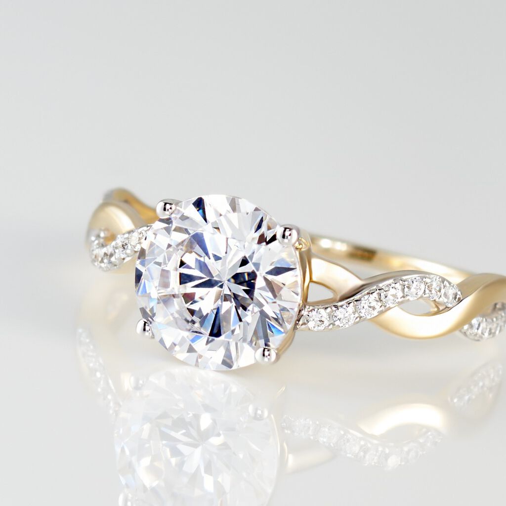 Bague Solitaire Caralyn Or Jaune Oxyde De Zirconium