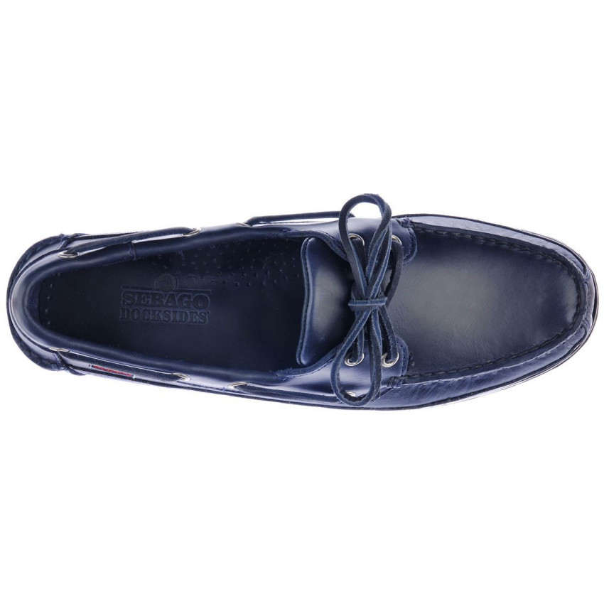 SCHOONER DGL BRUSHED Blue Navy-CHAUSSURES BATEAU POUR HOMME SCHOONER EN CUIR