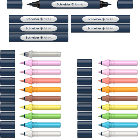Schneider Paint-It 040 Twinmarker Set 2 (27teilig) Twinmarker