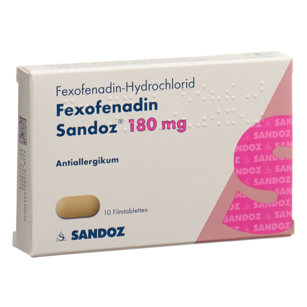 FEXOFENADINE Sandoz Filmtabl 180 mg Blist 10 Stk