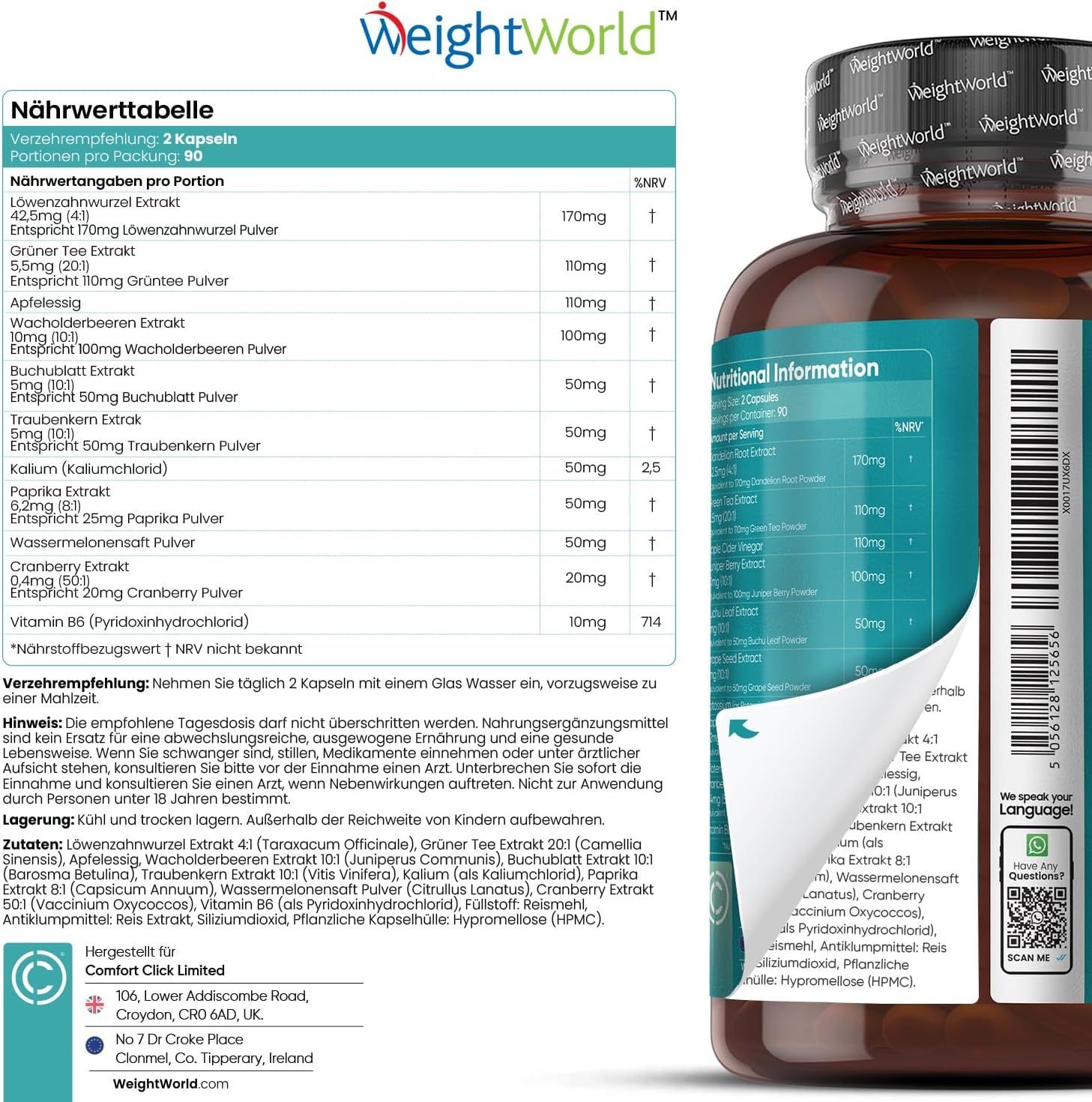 WeightWorld Water Away Kapseln