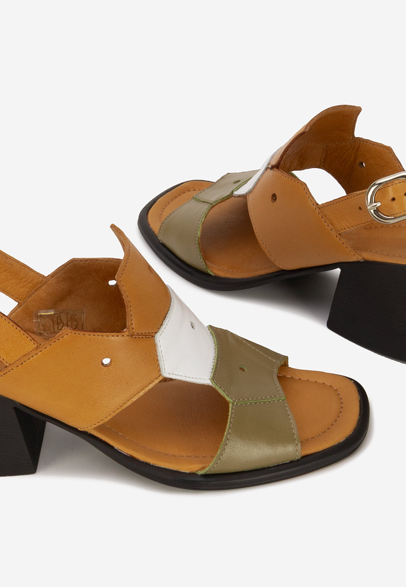 Sandales en cuir naturel multicolores Elvirea