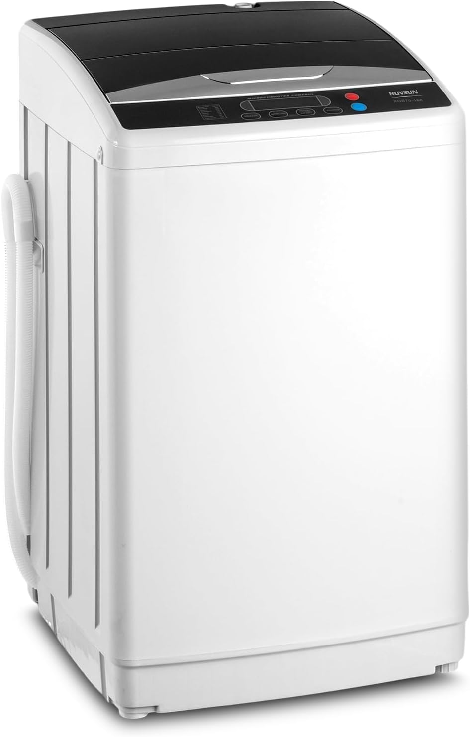 LEADZM Toplader Waschmaschine 7KG，Waschvollautomat mit Schleuder mit Edelstahltrommel，Mini Waschmaschine ideal für Apartments und Wohnmobile (7KG)