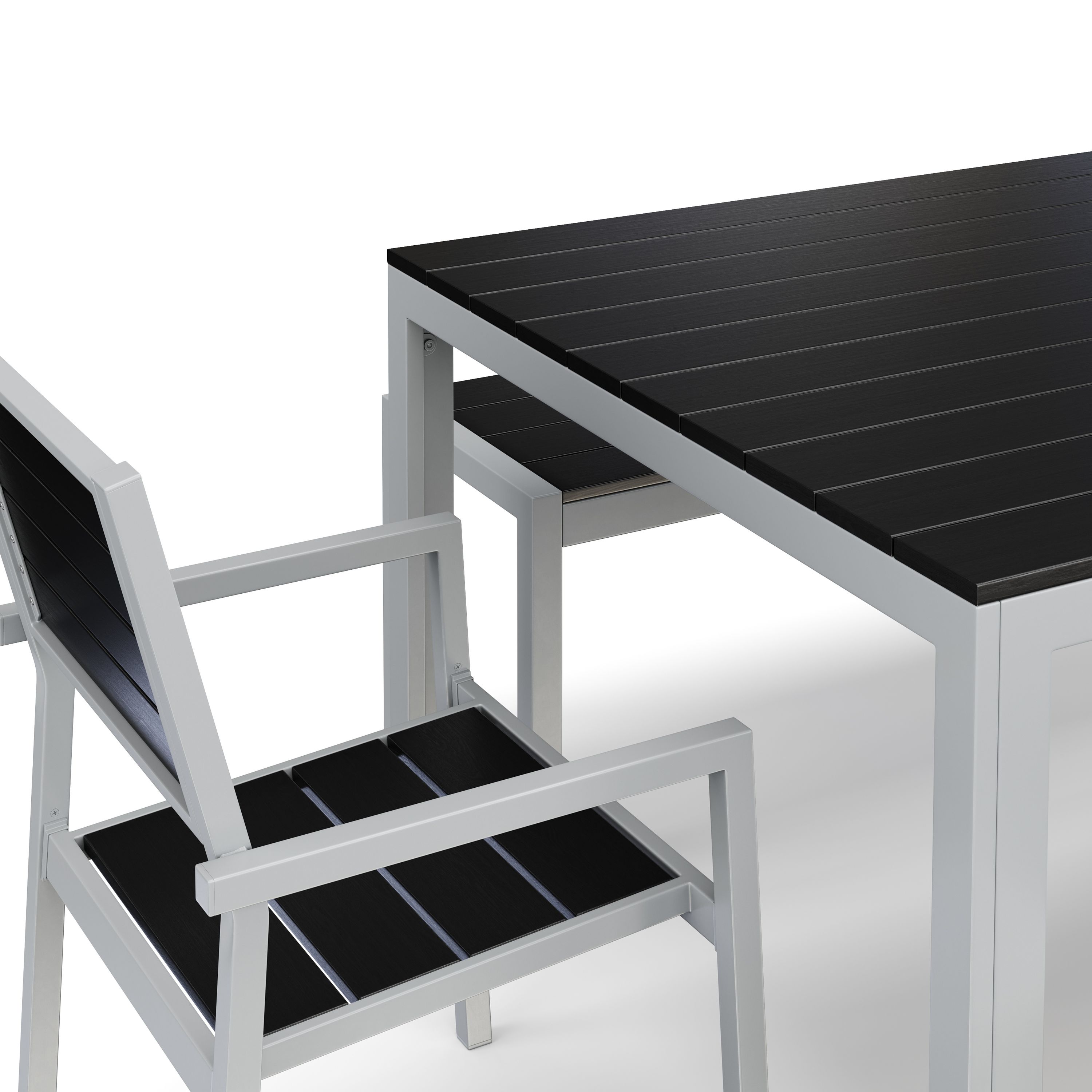 Gartenmöbel Set KAVO 2 Stühle + 2 Bänke anthrazit