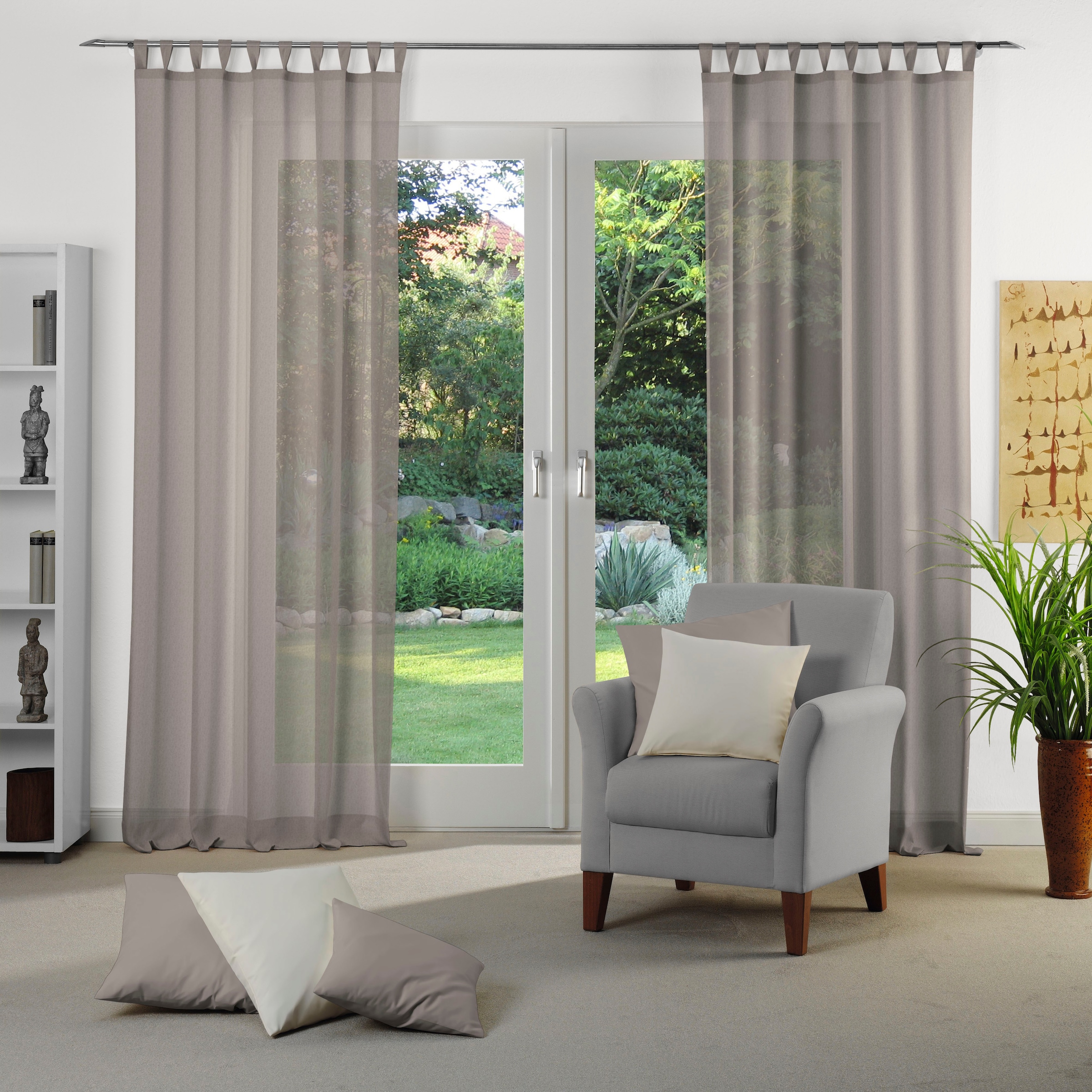 andas Vorhang »Elby 1« Schlaufen 1 Stk. tlg. transparent, basic, monochrom, bis 295 cm Länge