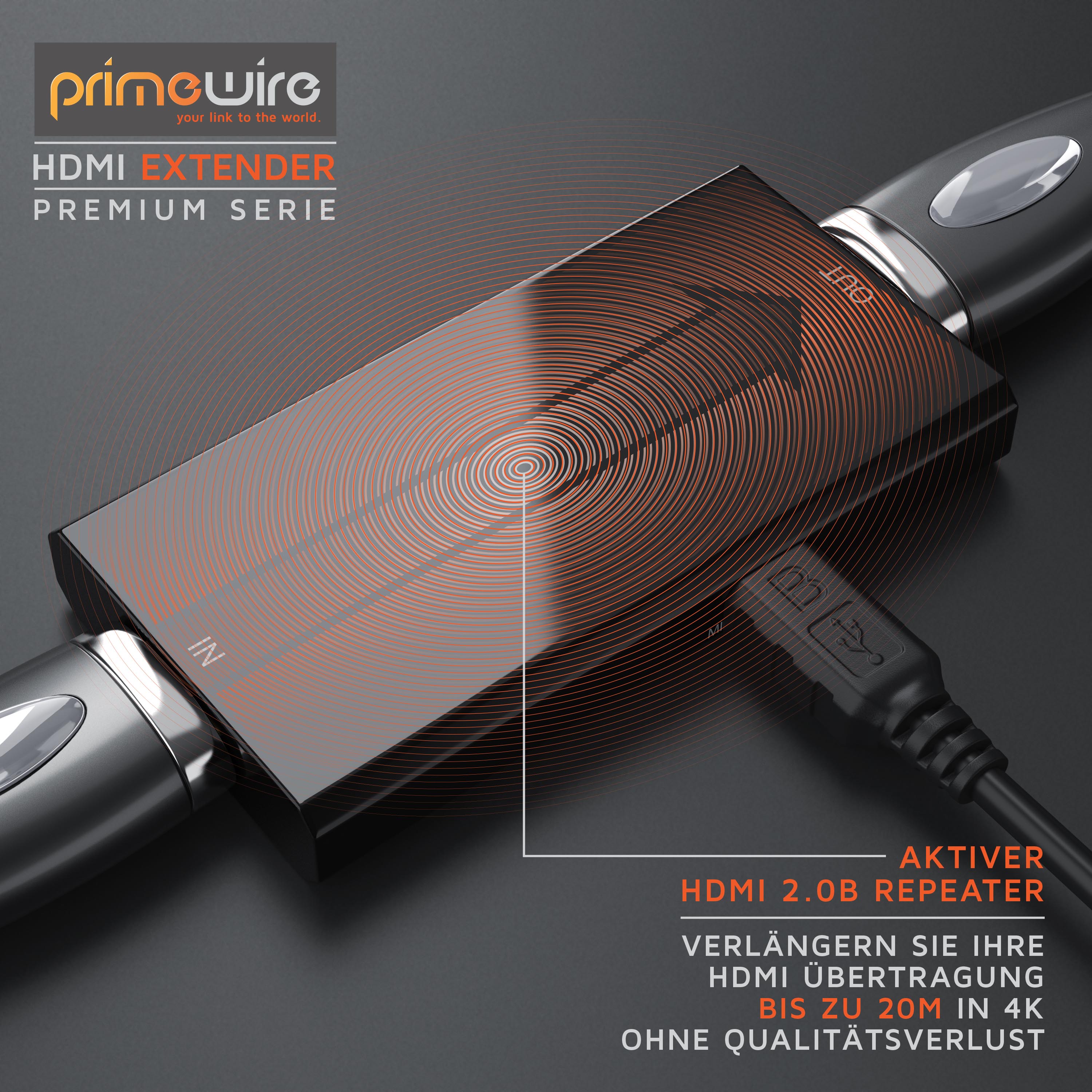 Primewire HDMI 2.0b Extender / Verstärker UHD 2160p 60Hz, HDMI-Buchse zu HDMI-Buchse