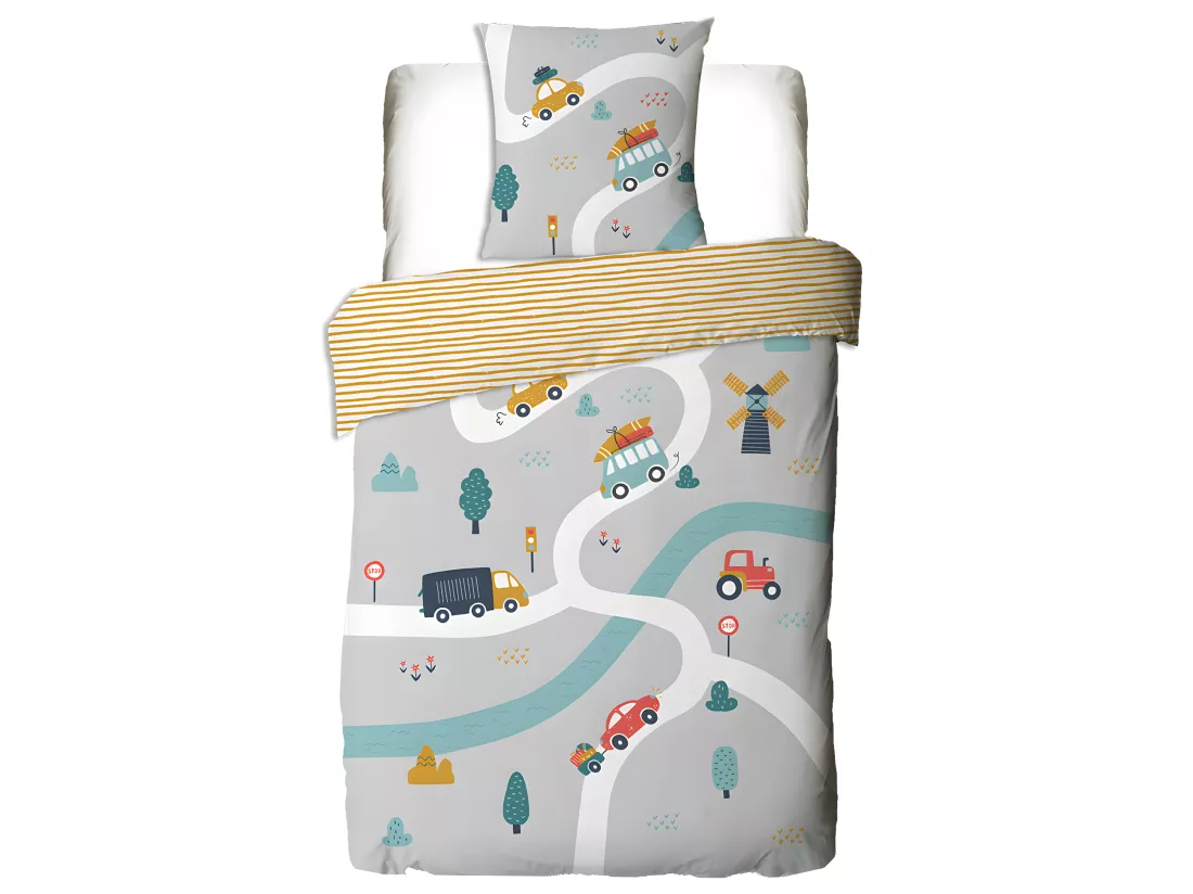 Parure de lit enfant imprimé voiture