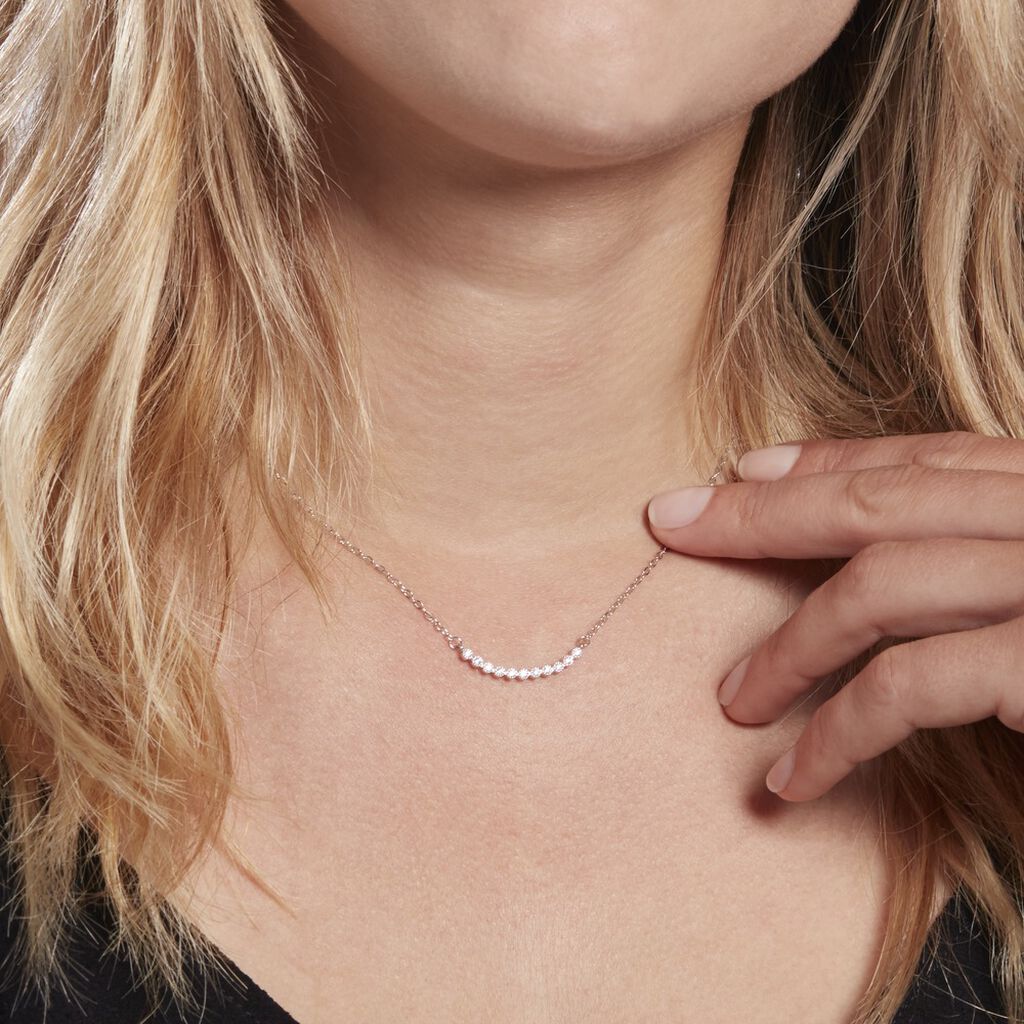 Collier Genoveva Argent Blanc Oxyde De Zirconium