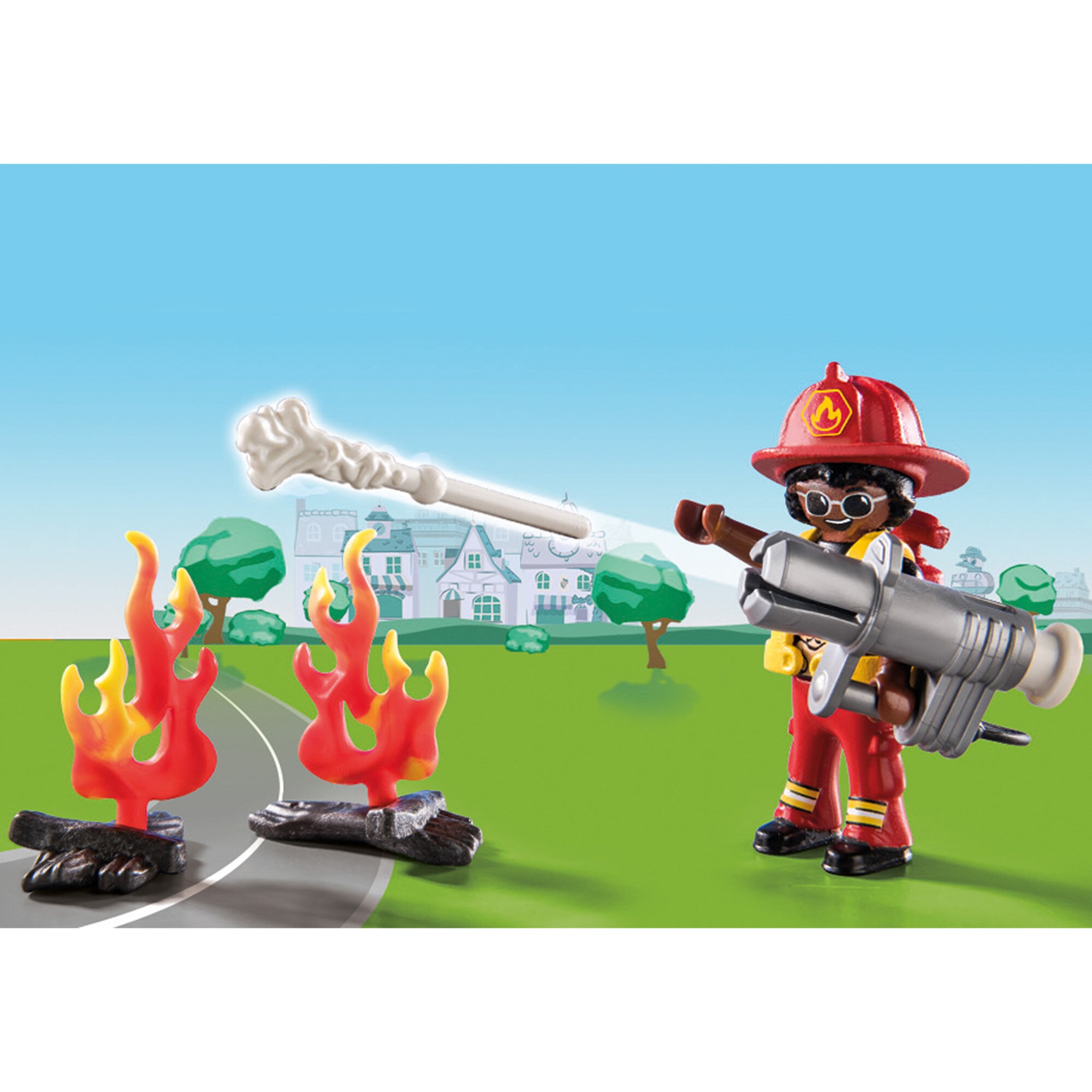 PLAYMOBIL Konstruktionsspielzeug DUCK ON CALL Feuerwehr Action. Rette die Katze!