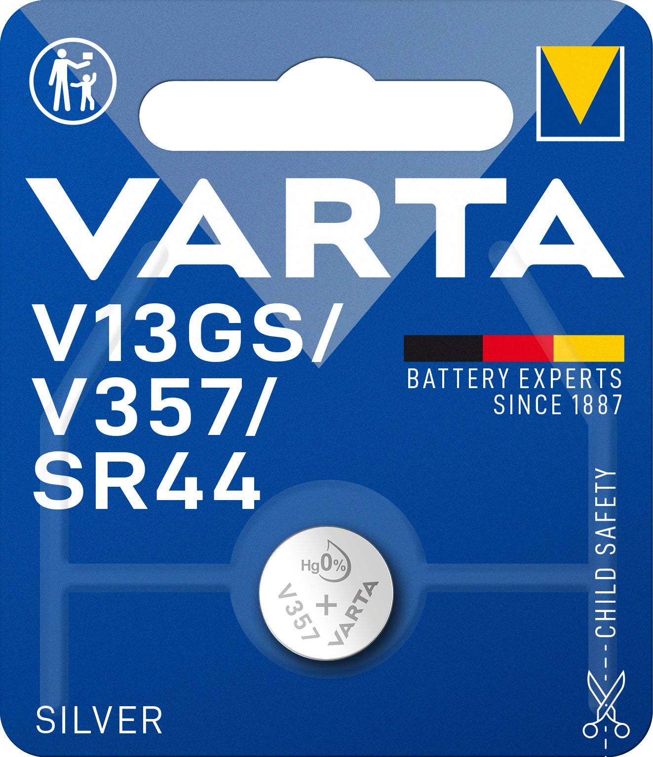 Varta V13GS knoopcel batterij Silvers coin 1,5V
