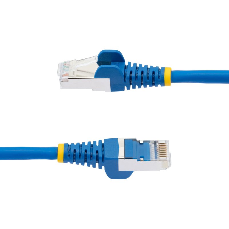 StarTech.com Câble Ethernet CAT6a 10m - Low Smoke Zero Halogen (LSZH) - 10 Gigabit 500MHz 100W PoE RJ45 S/FTP Cordon de Raccordement Réseau Snagless Bleu avec Décharge de Tension