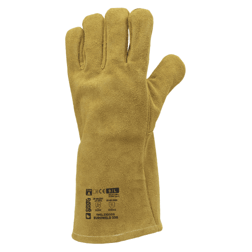 Gants de soudure lourde Coverguard EUROWELD 330 croûte vachette orange dorée