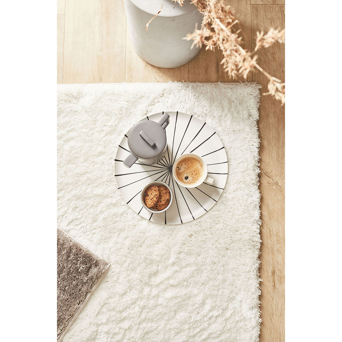 Nazar Rugs Tapis shaggy doux Oslo 902 blanc - 80x150 cm