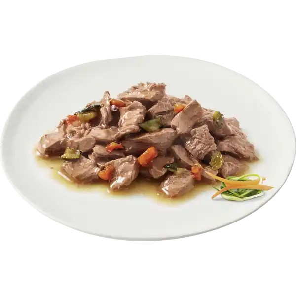 Perle Erlesene Streifen in Sauce mit Kalb und Gemüse