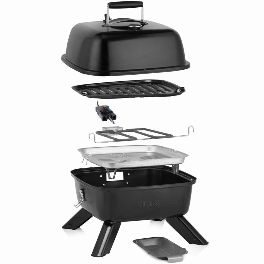 Gril barbecue hybride portable 2000 w noir