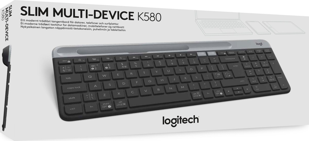Logitech K580 - Trådløs Tastatur - Slim Multi-Device
