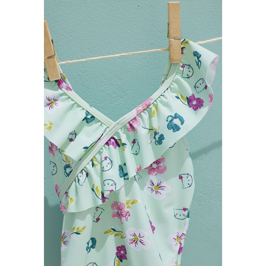 Maillot de bain 1 pièce imprimé fantaisie pour bébé fille - Vert
