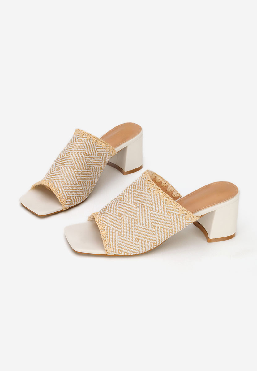 Mules à talon épais blancs Yngrid