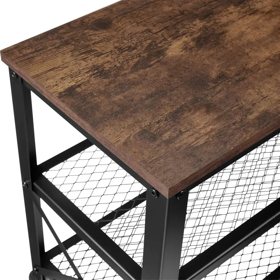 tectake Schoenenrek Blackpool 101x30,5x45,5cm, Industrieel Hout Donker, Rustiek