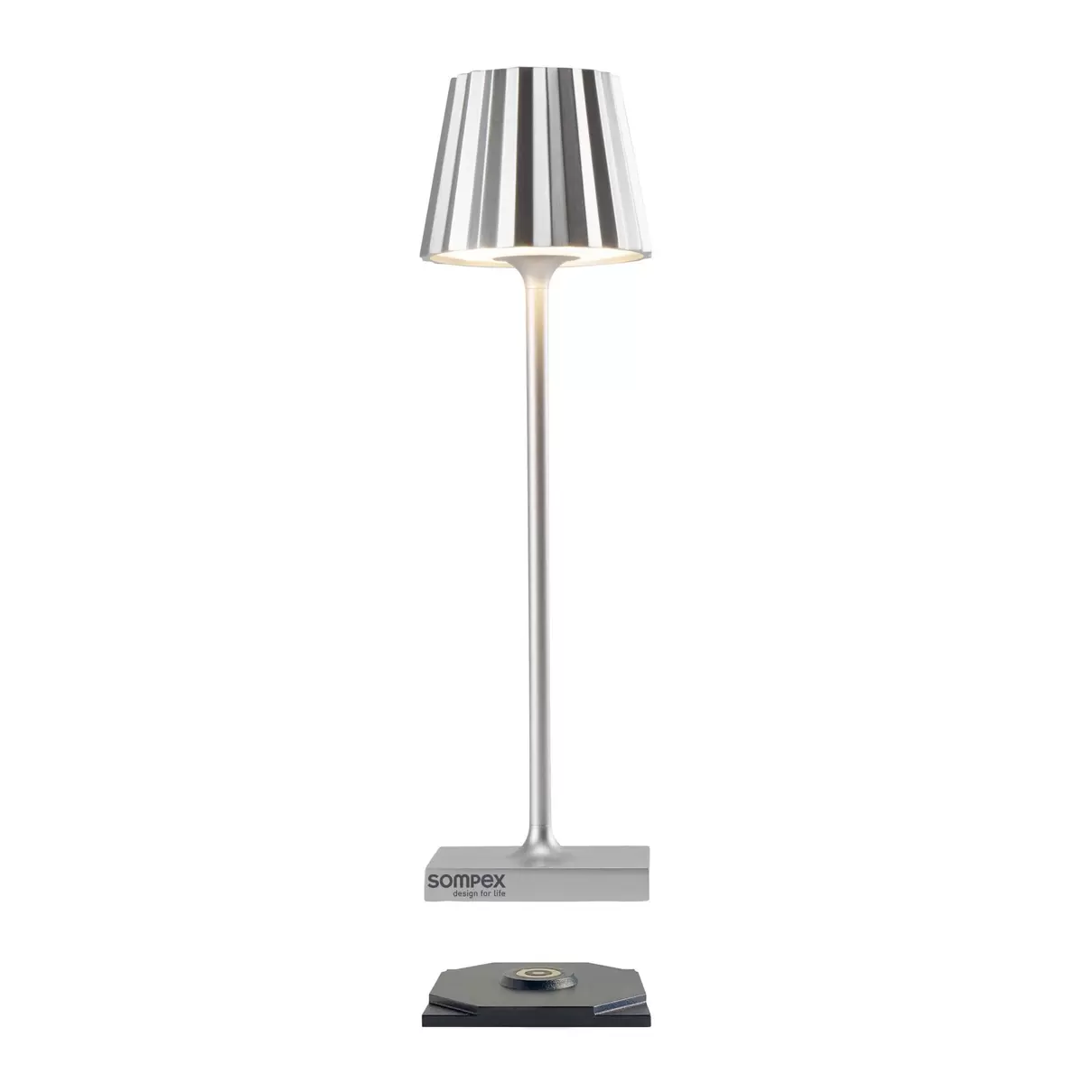 Tischleuchte Sompex Troll nano silber Silber