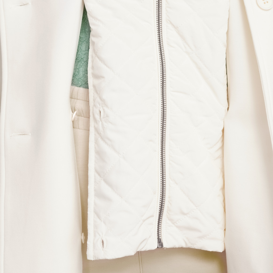 Gina Collection Damen Mantel mit Stepp-Einsatz creme