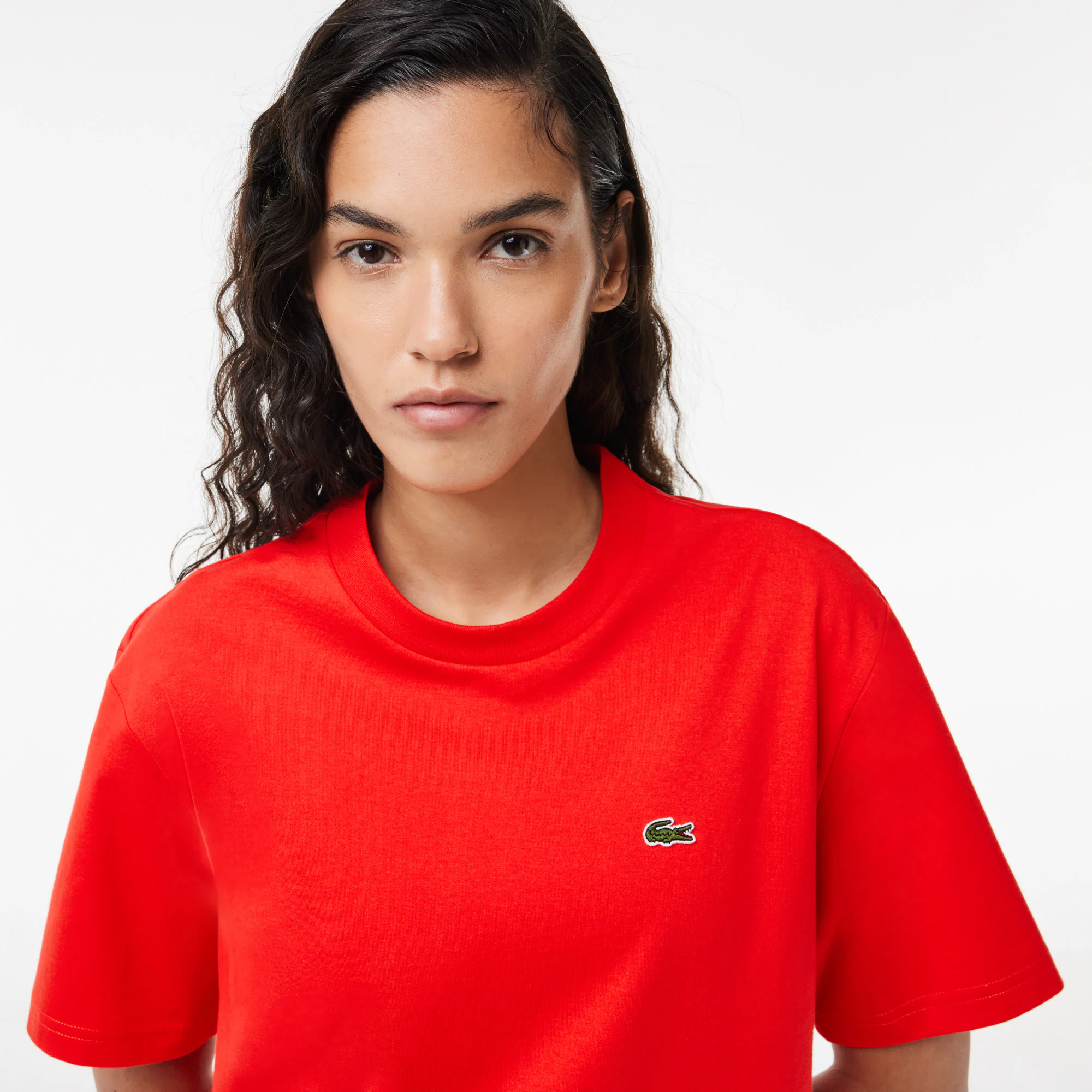 Leichtes T-Shirt aus Baumwoll-Pima-Jersey. T-Shirts - Rot - Lacoste - Damen