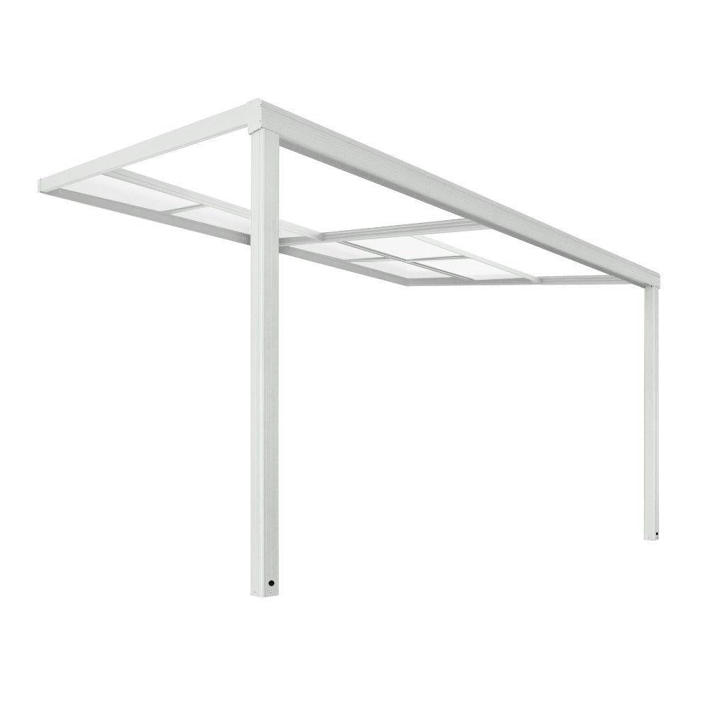 Home Deluxe - SOLIS DELUXE Terrasoverkapping - Wit, 390 x 295 x 233 / 272 cm - incl. schuifdakfunctie - incl. dubbelwandige polycarbonaatplaten, bevestigingsmateriaal | Pergola Cover Terrasoverkapping