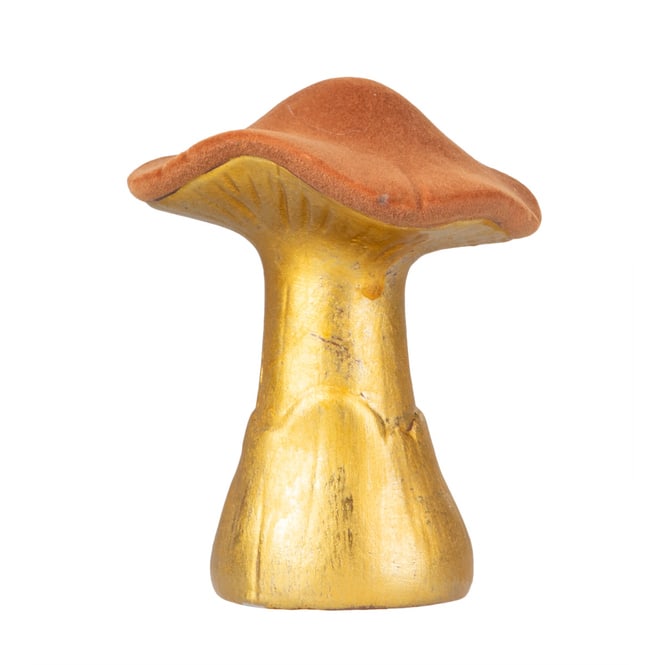 Pilz orange/gold - aus Keramik - ca. 9 x 9 x 11 cm