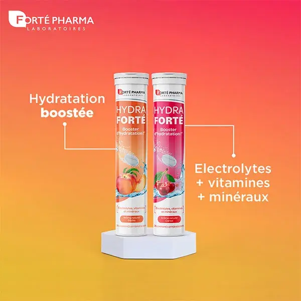 Forté Pharma Hydra Forté Lot de 2x24 comprimés Pêche et Cerise