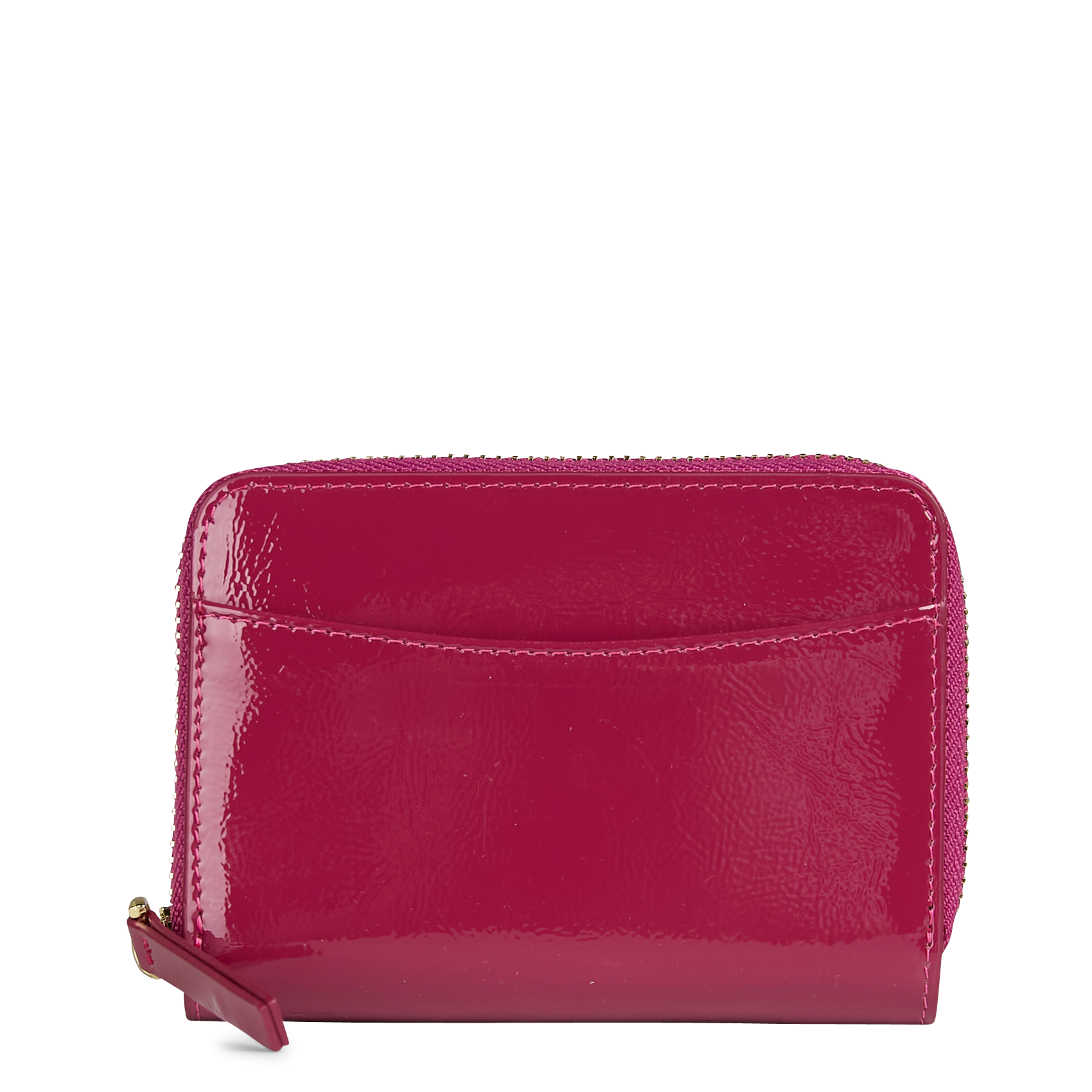 COMPAGNON MINI - Portefeuille compact en cuir verni | Rose