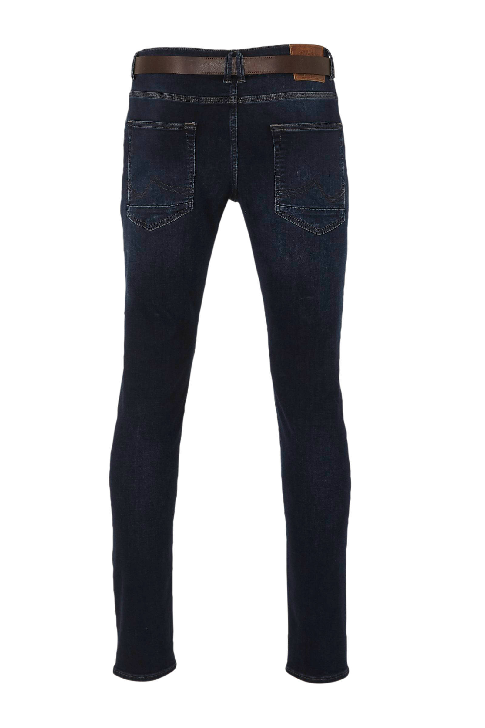 Petrol Industries slim fit jeans SEAHAM met riem midnight blue