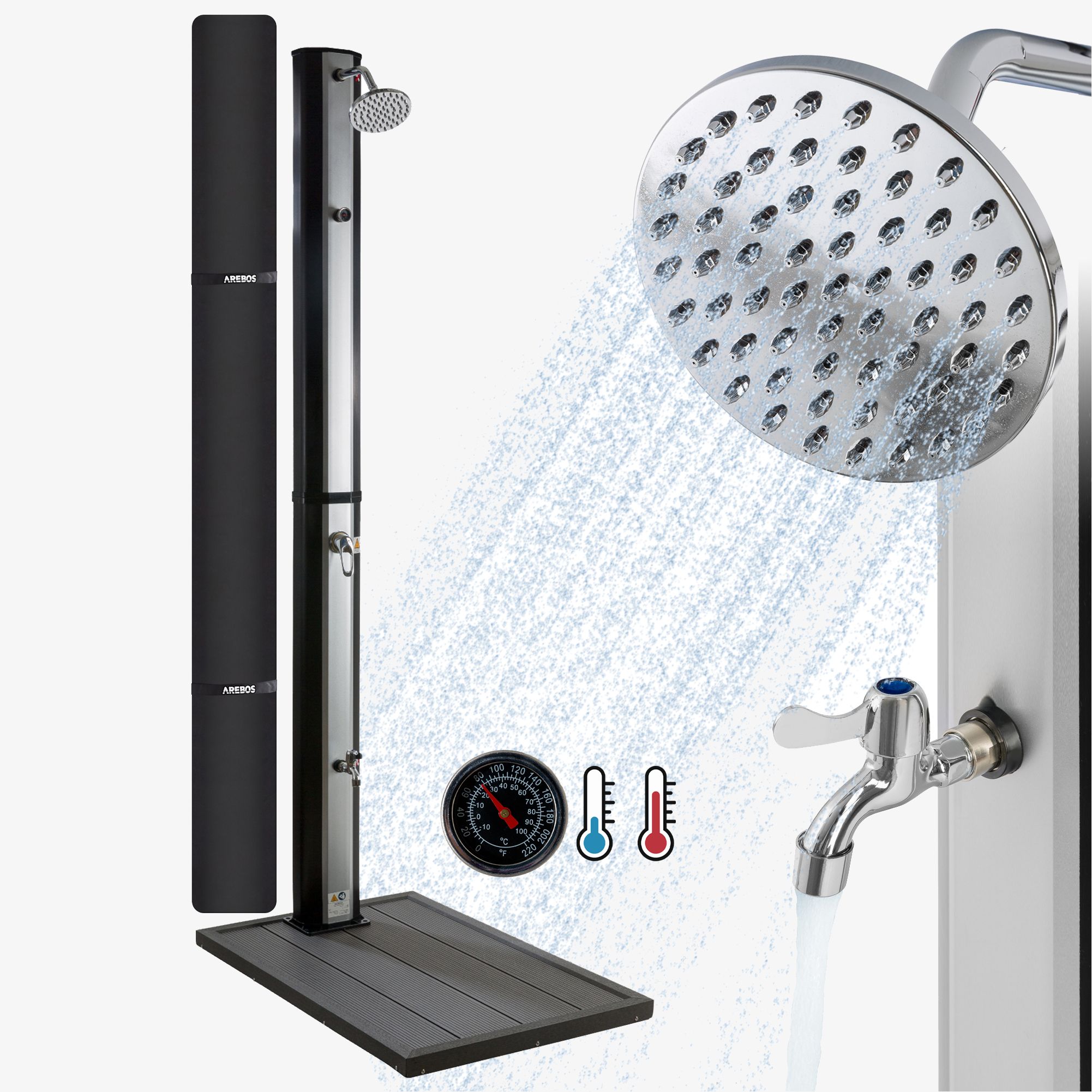 Solardusche 35L Silber