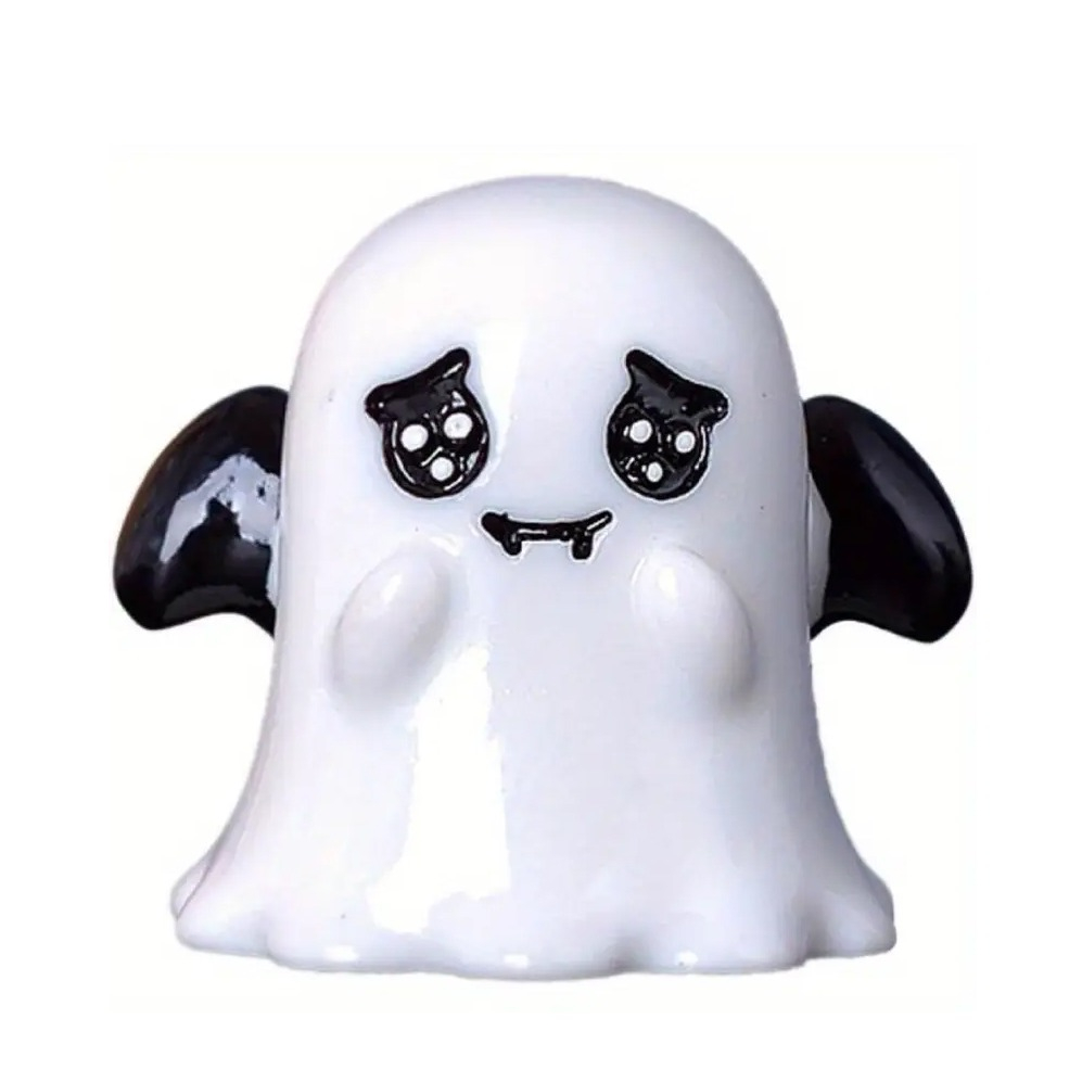 (6er Set) Miniatur Halloween Deko Mini Geister Figuren Grusel Party Tischdekoration Bastel Zubehör für Kreative DIY Projekte - Bunt