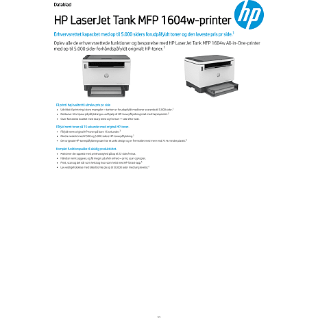 HP Laserjet tank MFP 1604w printer