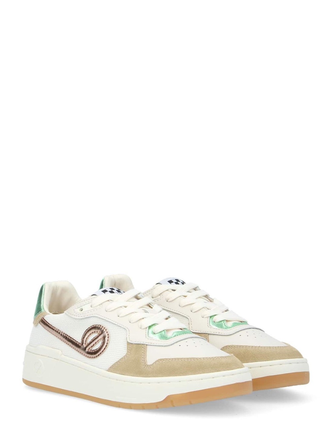 no name Baskets de ville Femme Kelly Sneaker W Beige/Vert