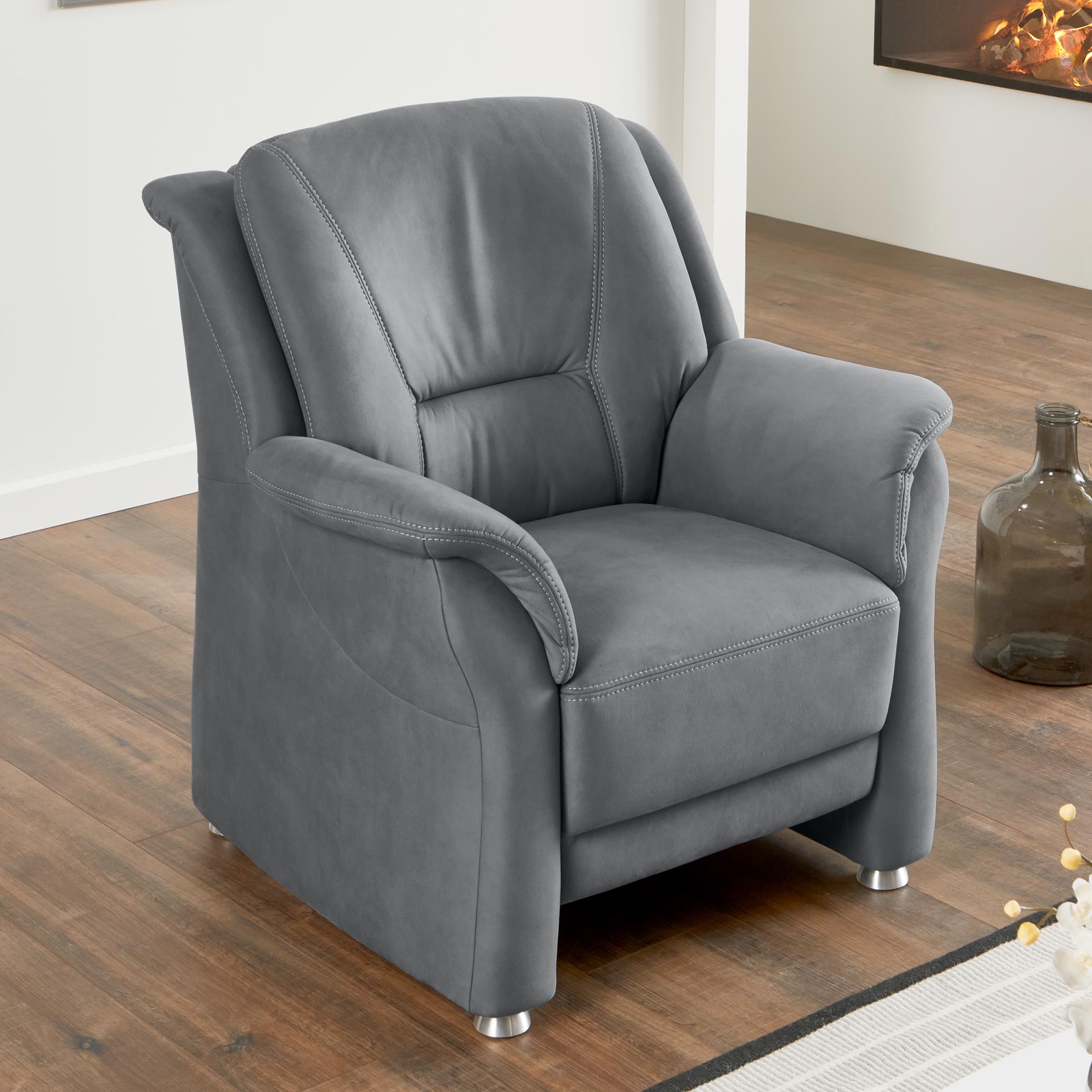 polsterpower Sessel - denim - Microfaser