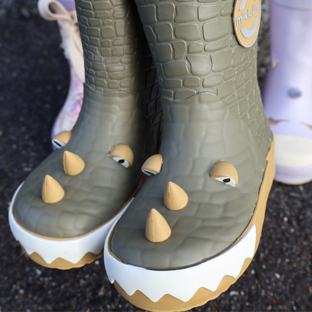 Køb Mikk-Line Dusty Olive Dragon 3D Gummistøvler