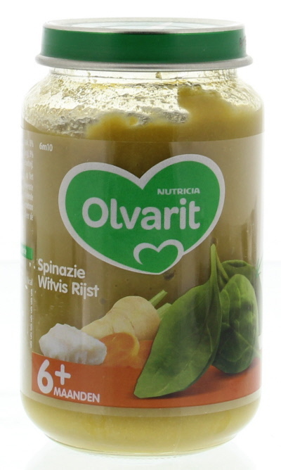 Olvarit 6m10 spinazie witvis rijst 200g