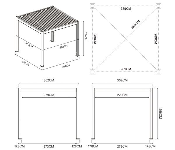 Weide Classic Pergola Alu-Stahl, ca.
