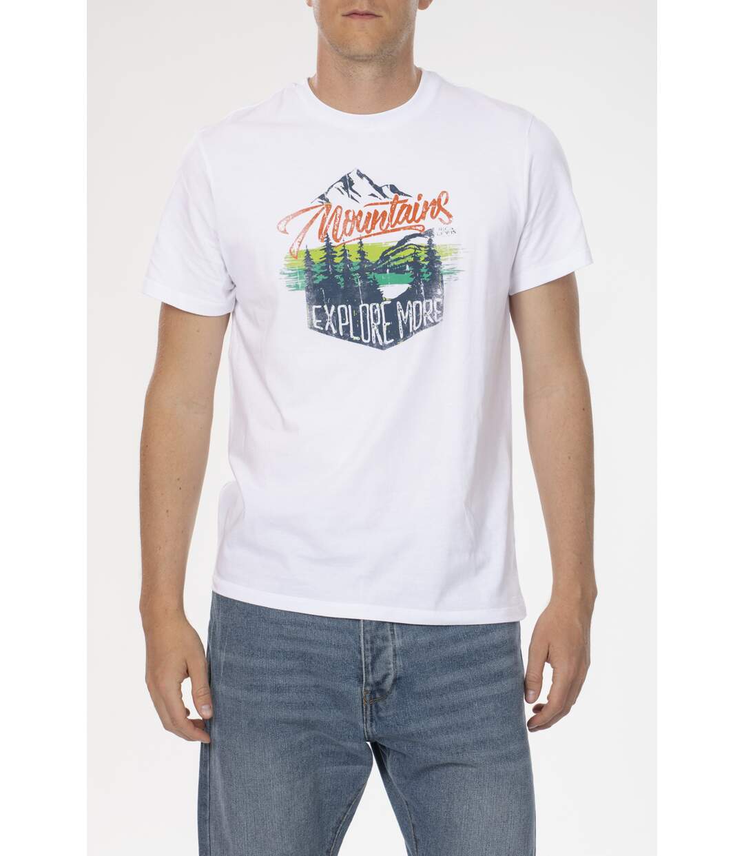 T-shirt jersey coton imprimé ARJUNA BLANC