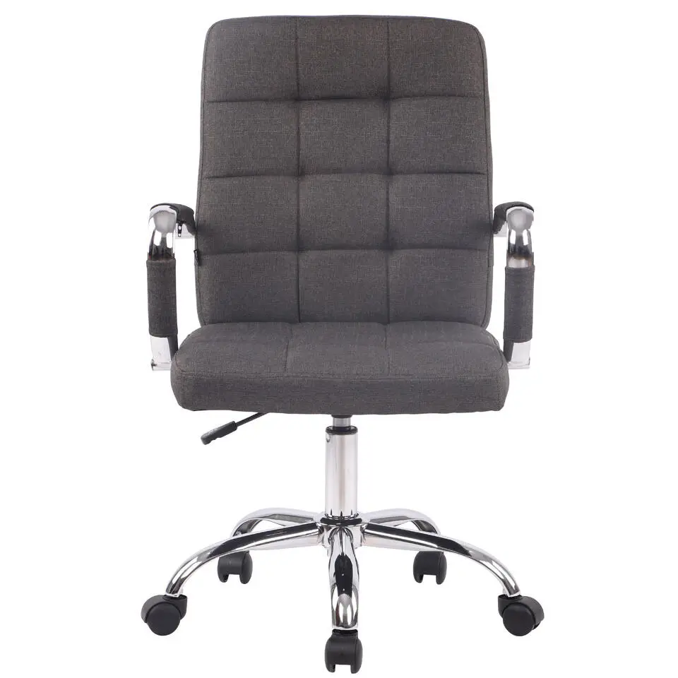 CLP Bureaustoel Deli PRO chroom Frame - Stof - donkergrijs