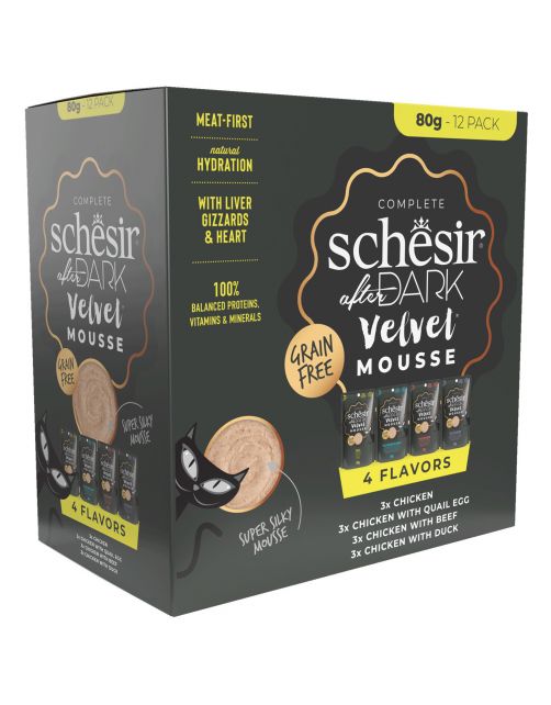 Schesir After Dark Velvet Variety Pack - Kattenvoer - 12x80 g