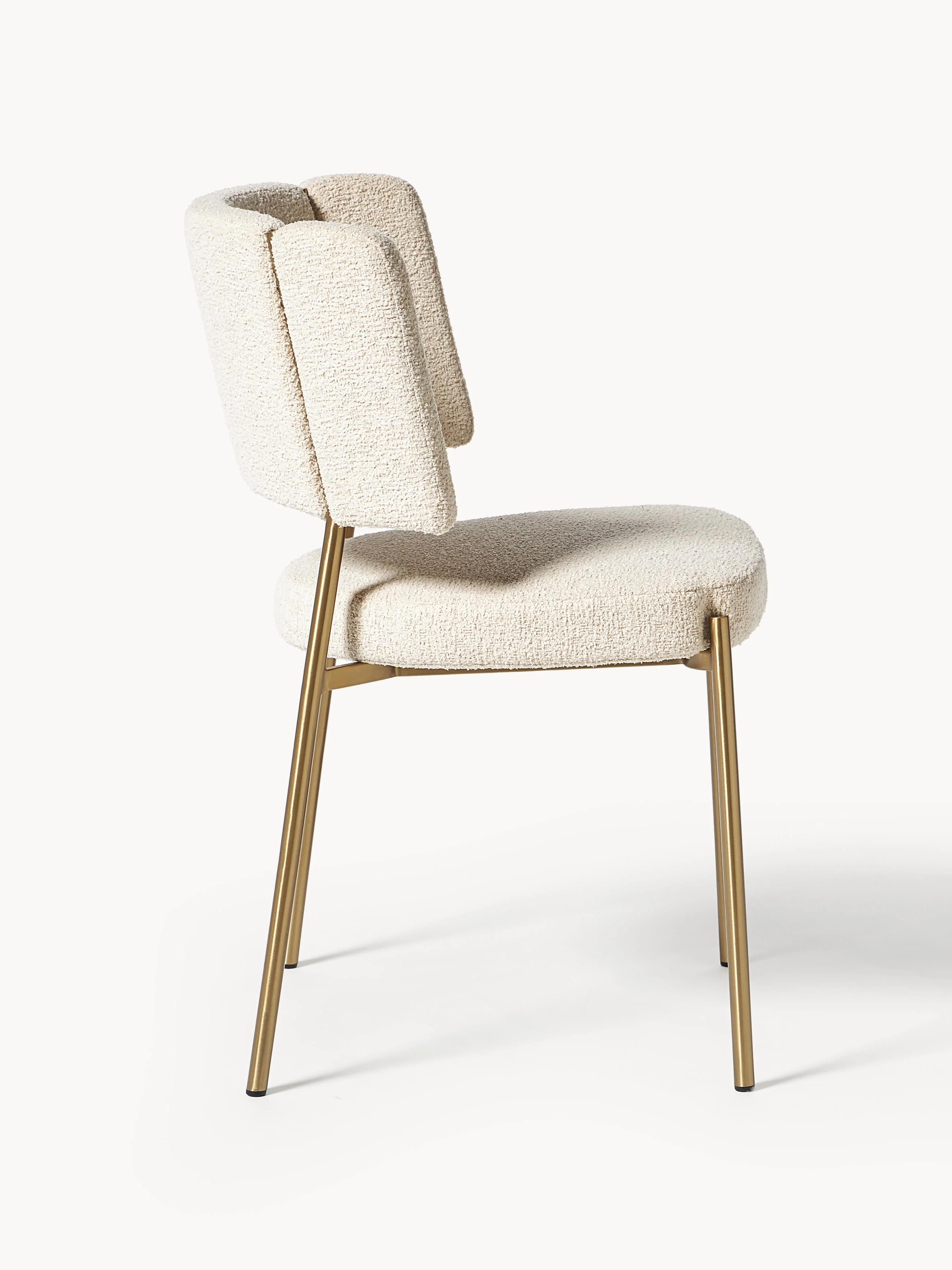 Bouclé gestoffeerde stoelen Samantha, 2 stuks