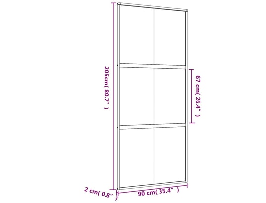 VIDAXL - Porte verre Porte coulissante doré 90x205 cm verre esg dépoli et alumini...