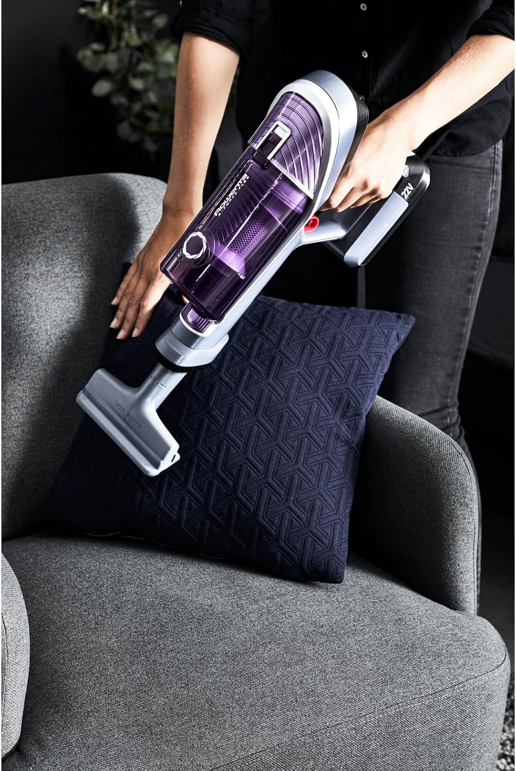 Rowenta X-Force Flex 8.60 Allergy, Akku Staubsauger kabellos, Allergiefilter, Flex-Gelenk, bis 45 min Akku-Laufzeit, Fugendüse, Polsterdüse, Akkusauger mit EasyWash-Filter, 185 Watt, RH9638WO