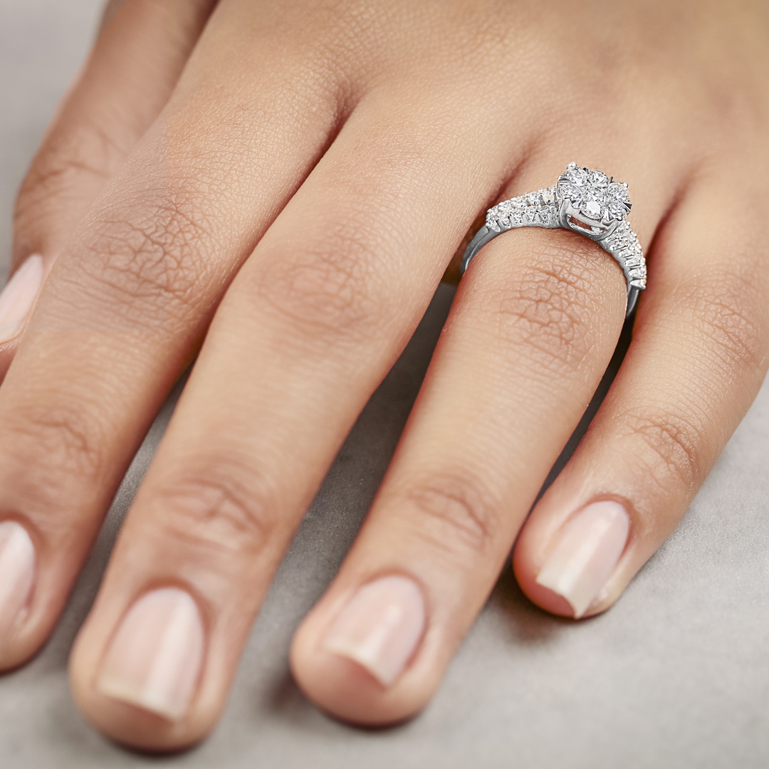 Verlobungsring 750/18 K Weissgold mit Diamanten 1.00 ct H/si by CHRISTIAN