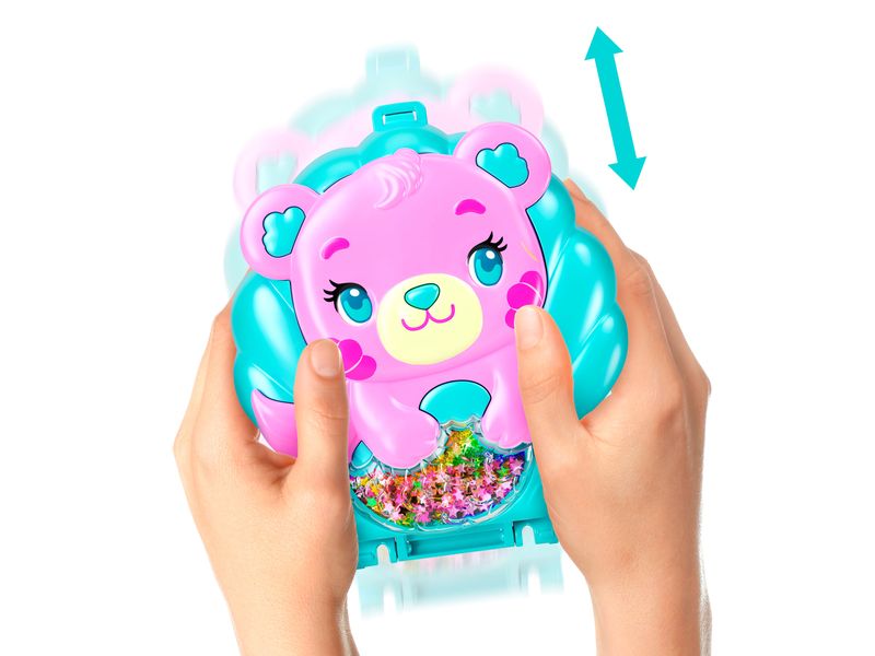 Polly Pocket Spielset Meer-Bär Schatulle Spiel-Set mit 1 Mini-Meerjungfrauenpuppe und Meerestieren, Reisespielzeug mit passendem Zubehör