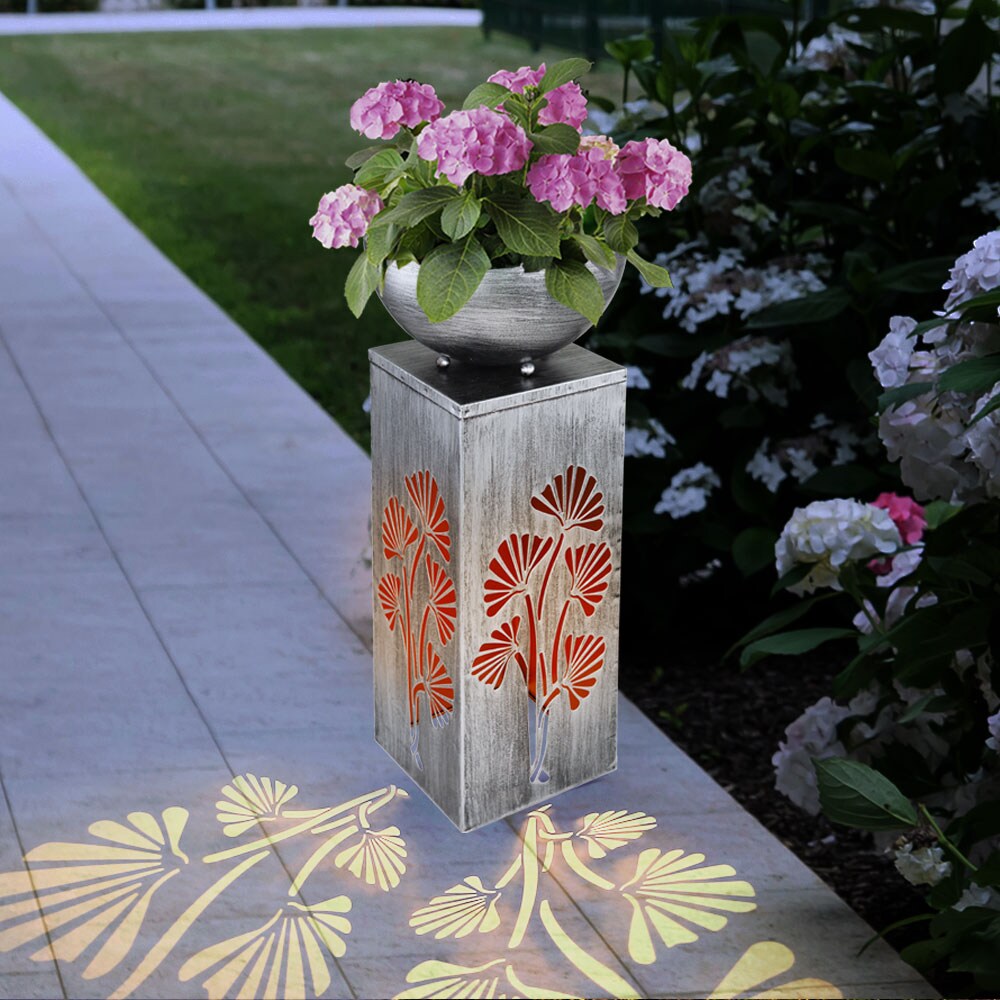 LED Solarleuchte, abnehmbare Pflanzenschale, Höhe 59 cm